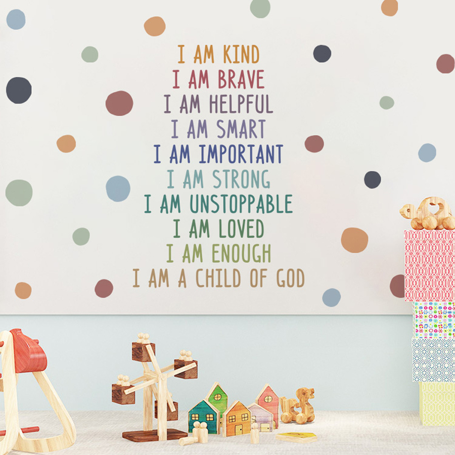 Kids Education Motivation - ポジティブ子供教室の壁絵感動ステッカー教育プレイルームモチベーションアートウォールステッカー子供の寝室の装飾