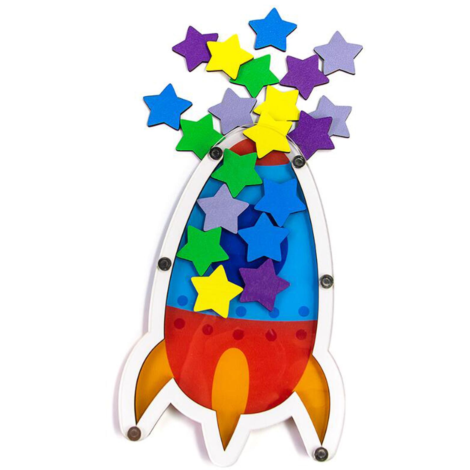 Kids Education Motivation - モチベーションを高める行動インセンティブジャー木製ピース多色教育教材子供向けDIYクラフト家庭学校教室用