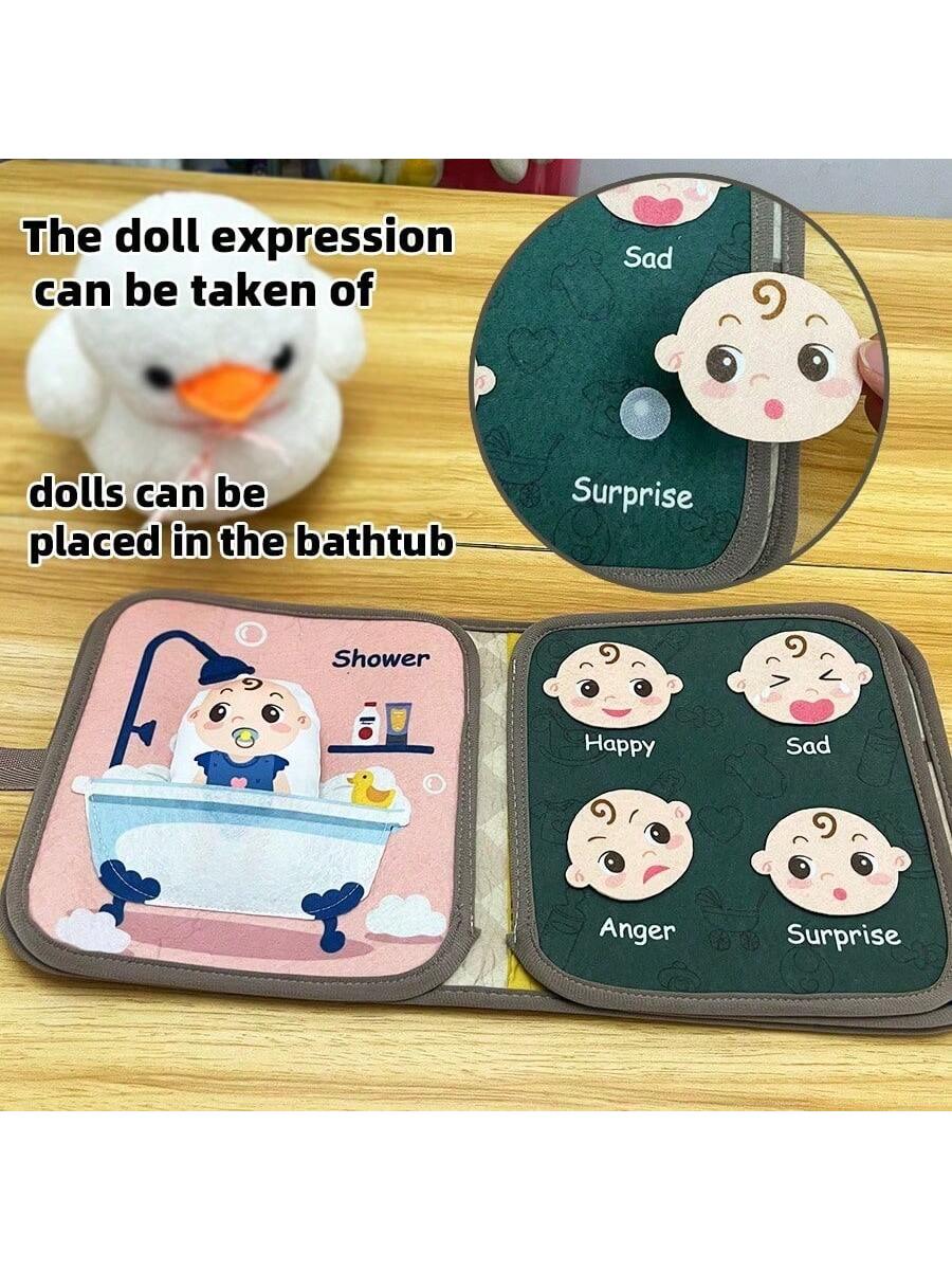 Kids Education Book - モンテッソーリ ベビービジーブック、ベビー布絵本学習玩具、1セットベビー布絵本学習玩具、破れにくい、教育玩具、6