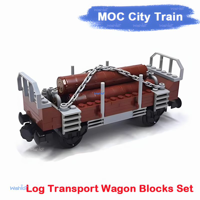 Kids Education Login - MOCシティトレインログ輸送ワゴンビルディングブロックセット レゴ互換 鉄道車両 DIY教育モデルおもちゃギフト 子供向け