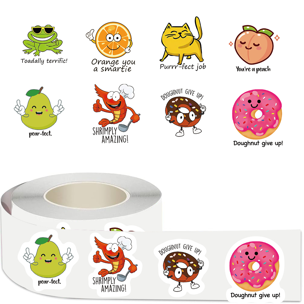 500 個ロールかわいいデカール学生報酬ステッカースクラップ - Kids Education Motivation のレビューと価格