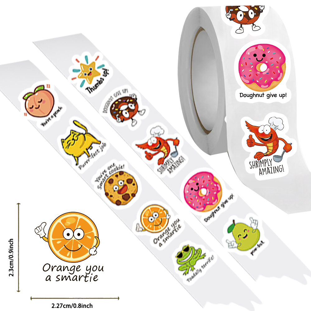 500 個ロールかわいいデカール学生報酬ステッカースクラップ - Kids Education Motivation のレビューと価格