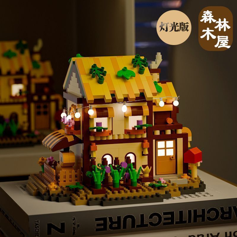 新しい森の小屋ミニビルディングブリックDIY組み立てキットレ - Kids Education Login のレビューと価格