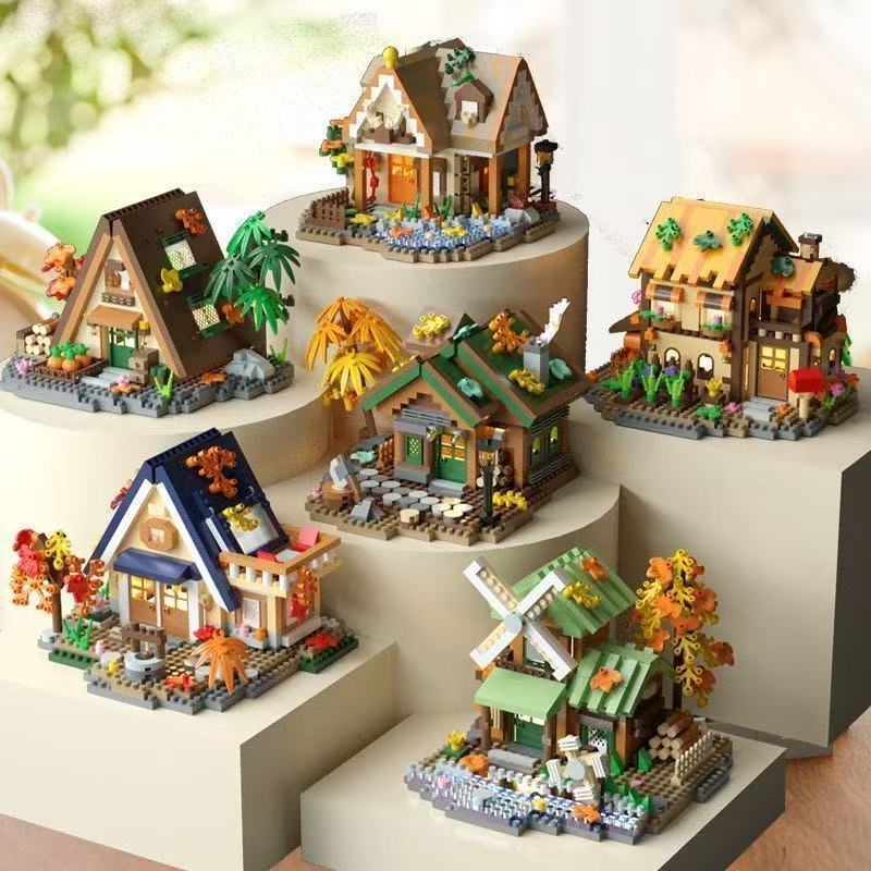 6セットの森の小屋ミニビルディングブリックモデルDIY組み立 - Kids Education Login のレビューと価格