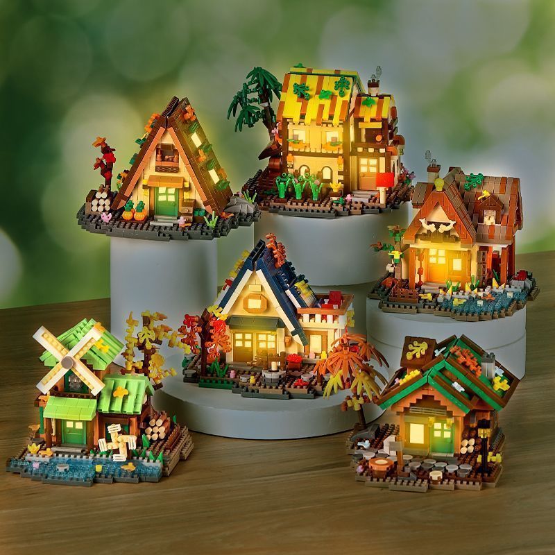 6セットの森の小屋ミニビルディングブリックモデルDIY組み立 - Kids Education Login のレビューと価格