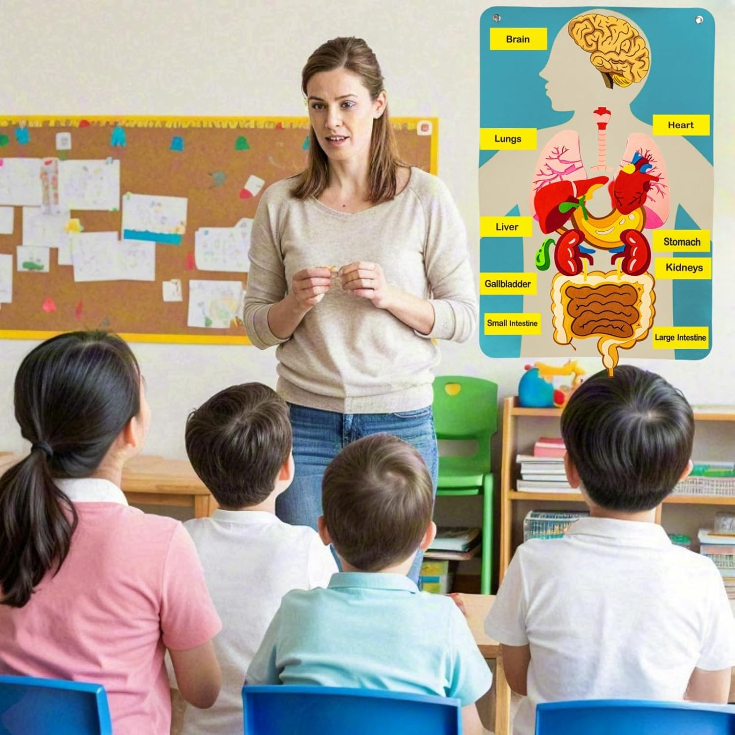 人体のパーツ フェルトボード ストーリー 子供向け モンテッ - Human Body Puzzle のレビューと価格