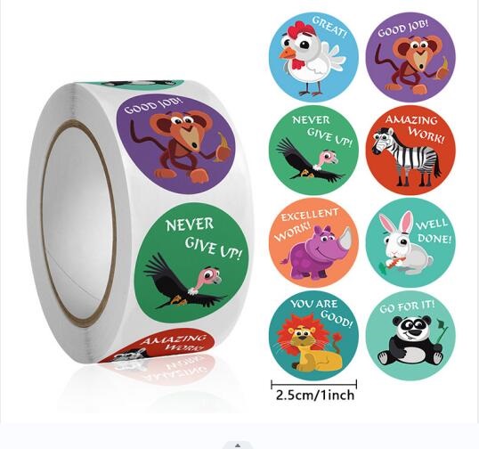 かわいい動物学習ステッカー 50-500 個 子供たちへのご - Kids Education Motivation のレビューと価格