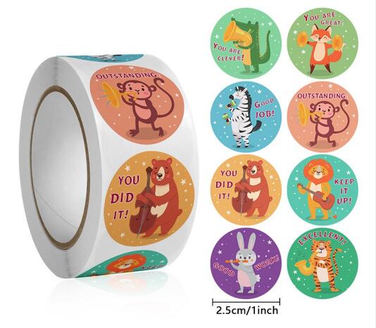 かわいい動物学習ステッカー 50-500 個 子供たちへのご - Kids Education Motivation のレビューと価格