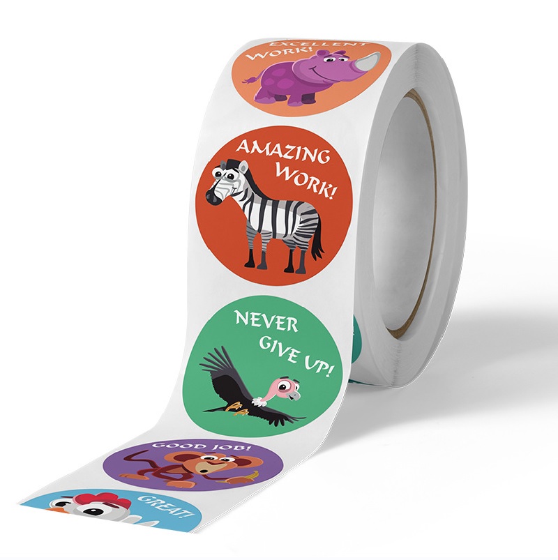 かわいい動物学習ステッカー 50-500 個 子供たちへのご - Kids Education Motivation のレビューと価格