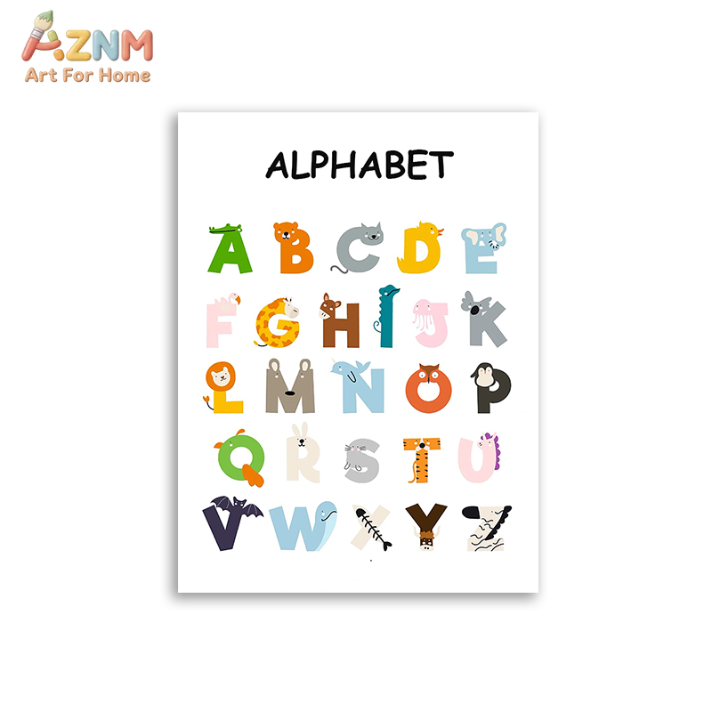 AZNM 教育用アルファベット数字フレームレスキャンバスウォ - Kids No Education のレビューと価格