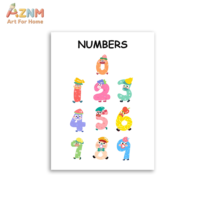 AZNM 教育用アルファベット数字フレームレスキャンバスウォ - Kids No Education のレビューと価格