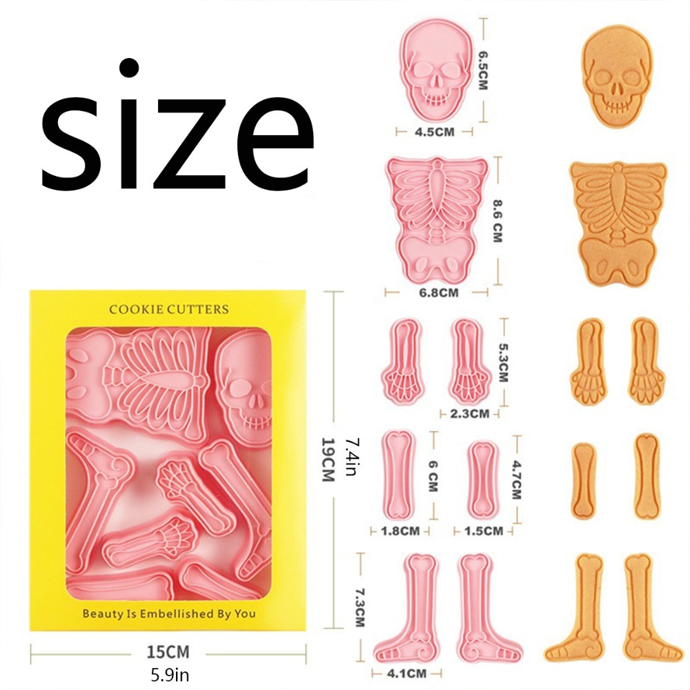 ハロウィンパズルフォンダンビスケット型 人体の頭蓋骨型 一体 - Human Body Puzzle のレビューと価格
