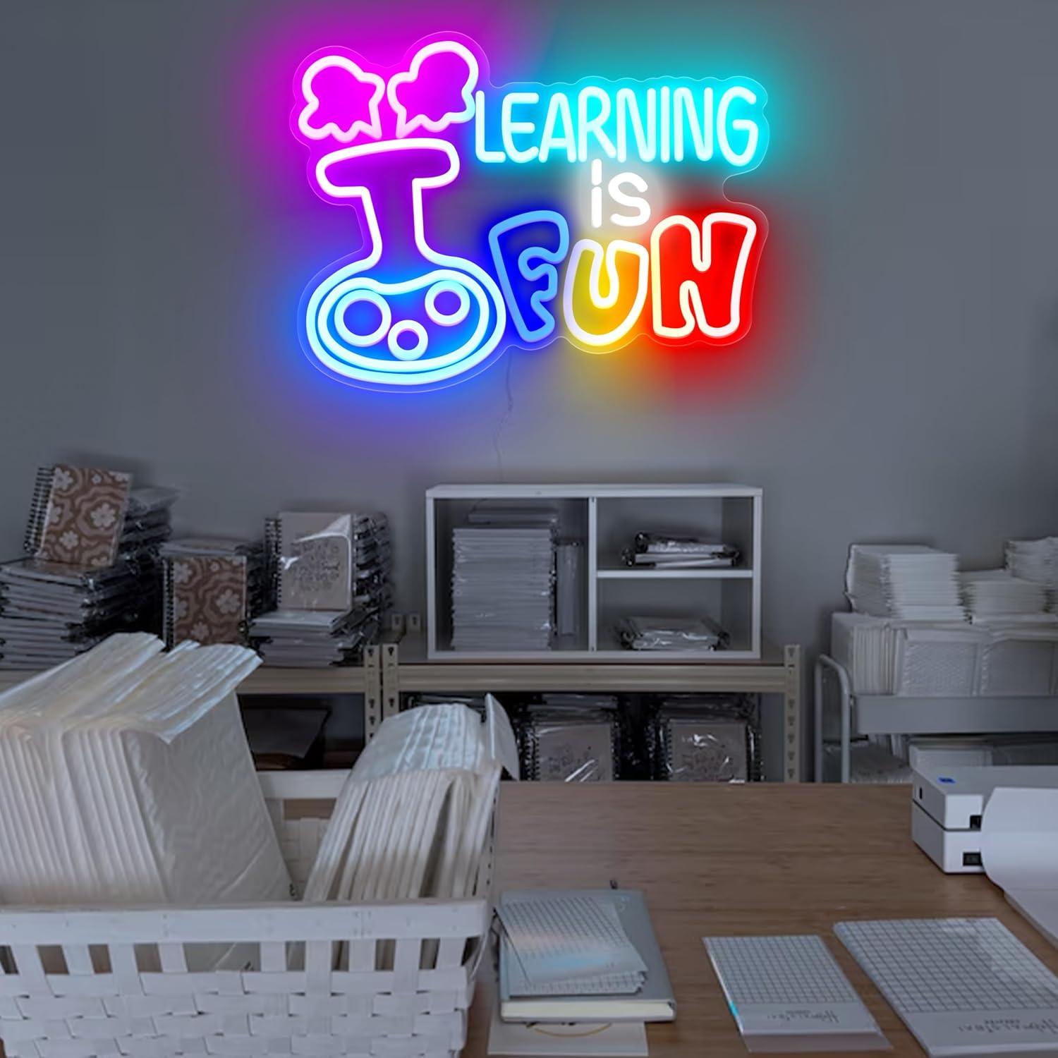 学習は楽しい ネオンサイン USB調光可能 LEDライト 教 - Kids Education Motivation のレビューと価格