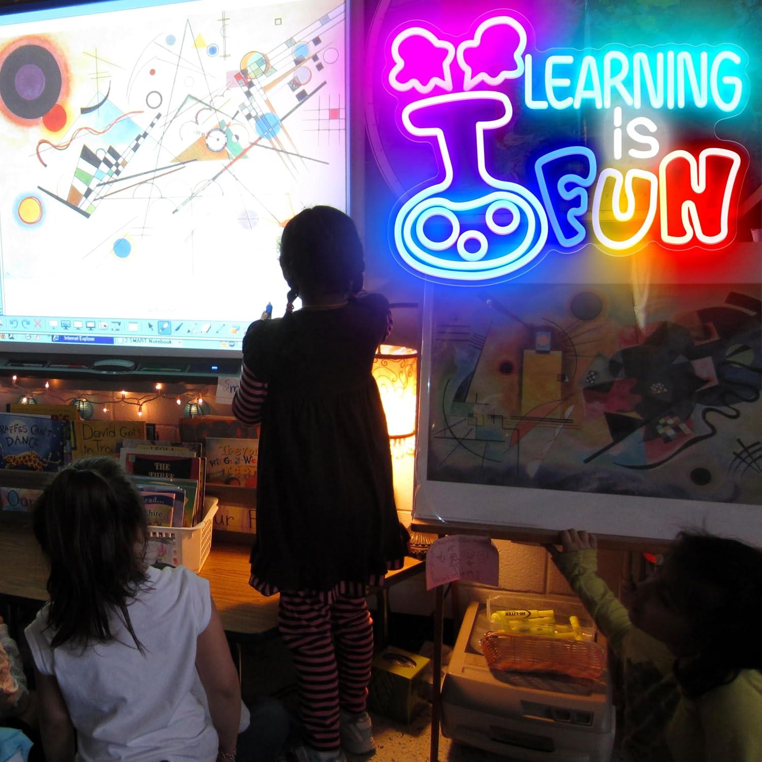学習は楽しい ネオンサイン USB調光可能 LEDライト 教 - Kids Education Motivation のレビューと価格